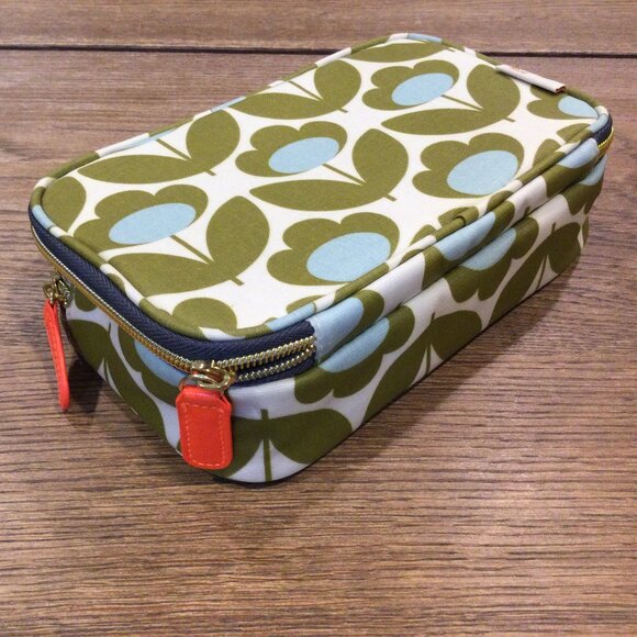 Orla Keily Cosmetic Makeup Bag Floral Pattern 2 Zippers Multicolor - Picture 3 of 9